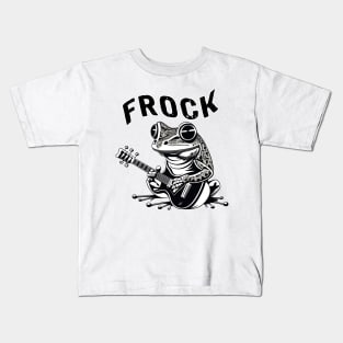 "FROCK" Rocker frog funny animal Kids T-Shirt